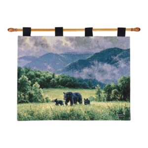 Room to Roam Tapestry Wall Hanging – Black Bear with Cubs – 36" x 26"