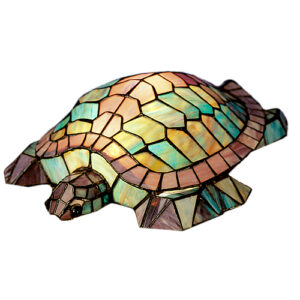 4.5"H Sea Turtle Tiffany Glass Accent Lamp