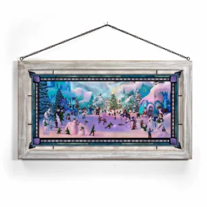 Snowman Sanctuary - 13" x 23" Stained Glass Art
