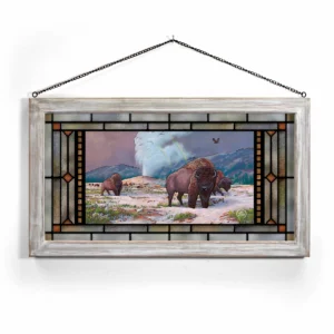 Spirit of Yellowstone - 13″ x 23″ Stained Glass Art