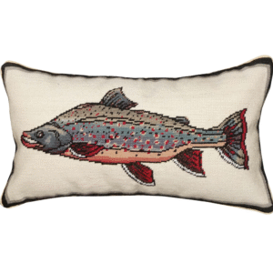 Swimming Dolly Varden Needlepoint Pillow 12″x21″