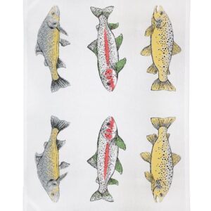 Swimming Trout Kitchen Towel (Pack of 6)