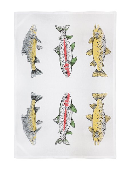 Swimming Trout Kitchen Towel