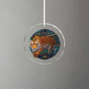 Tiger Jungle - Round Glass Ornament