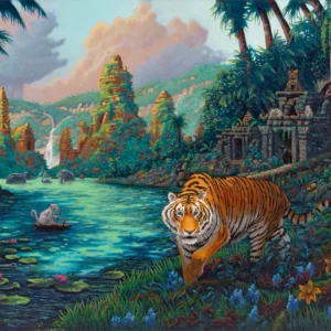 Tiger Jungle - 12" x 18" Wood Sign