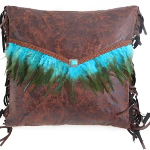 Turquoise Feather Envelope Pillow