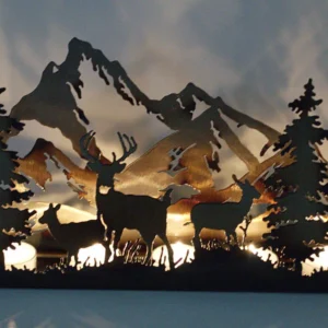 White Tail Deer Family T Light Candle Holder