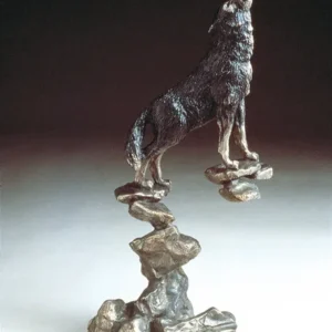 Wolf Bronze Sculpture by Mark Hopkins