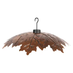 Woodlink Brushed Copper 18" Oak Leaf Bird Feeder Weather Shield