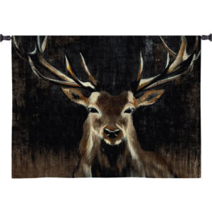 Young Buck – Woven Tapestry Wall Art Hanging – Wildlife Painting with Earth Tones