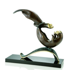 Balancing Act Otters Sculpture