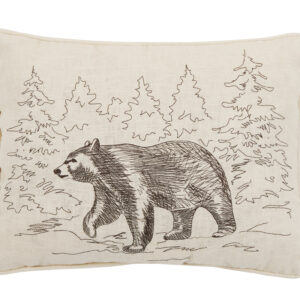 Bear Embroidered Pillow Poly Filled 14x18