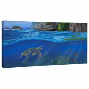 Big Island - Sea Turtle - 16" x 31" Gallery Wrapped Canvas
