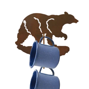 Black Bear 2 Mug Wall Mount Holder