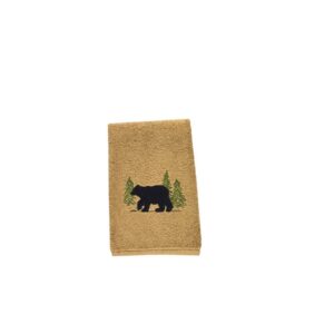 Black Bear Terry Fingertip Towel (Set of 2)