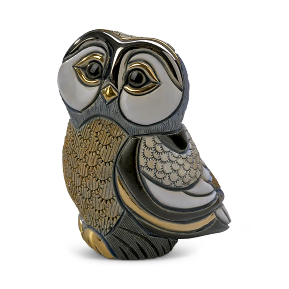 Blue Tawny Owl Figurine by De Rosa