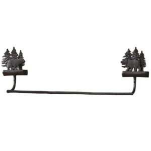 Cast Black Bear Towel Bar - 24"