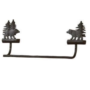 Cast Black Bear Towel Bar - 16"
