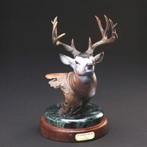 Deer Bronze Sculpture by Barry Stein Sculptures – October's Dream