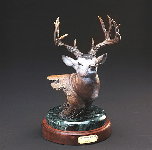 Deer Bronze Sculpture by Barry Stein Sculptures – October's Dream