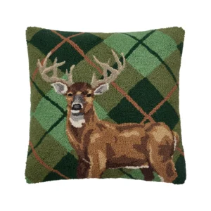 Deer Plaid Hook Pillow 18X18