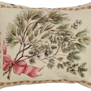 Greenery Hooked Wool Pillow 16" X 20"