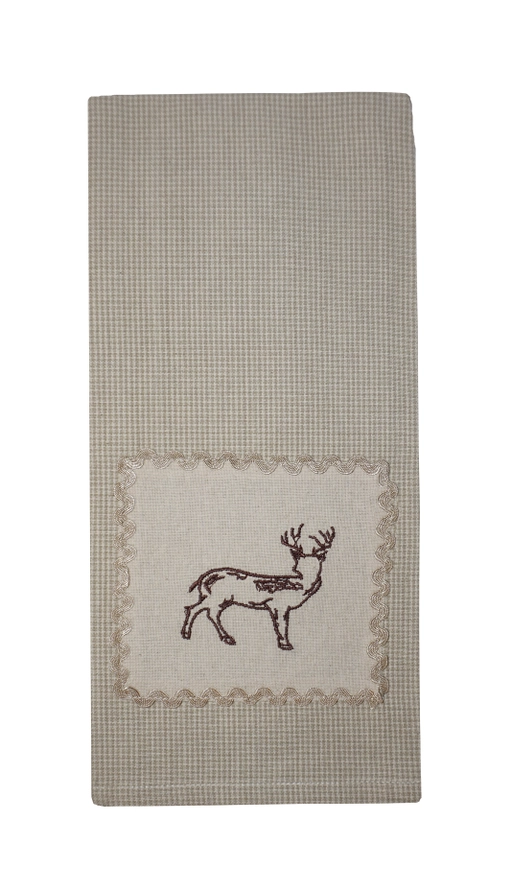 Houndstooth Deer Kitchen Towel (Pack of 6)