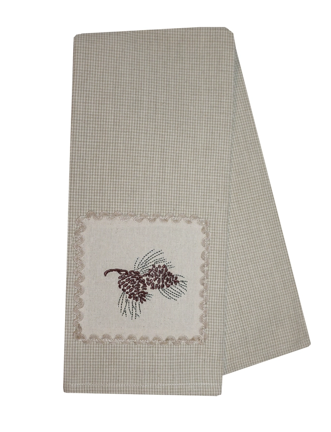 Houndstooth Pinecone Kitchen Towel (Pack of 6)