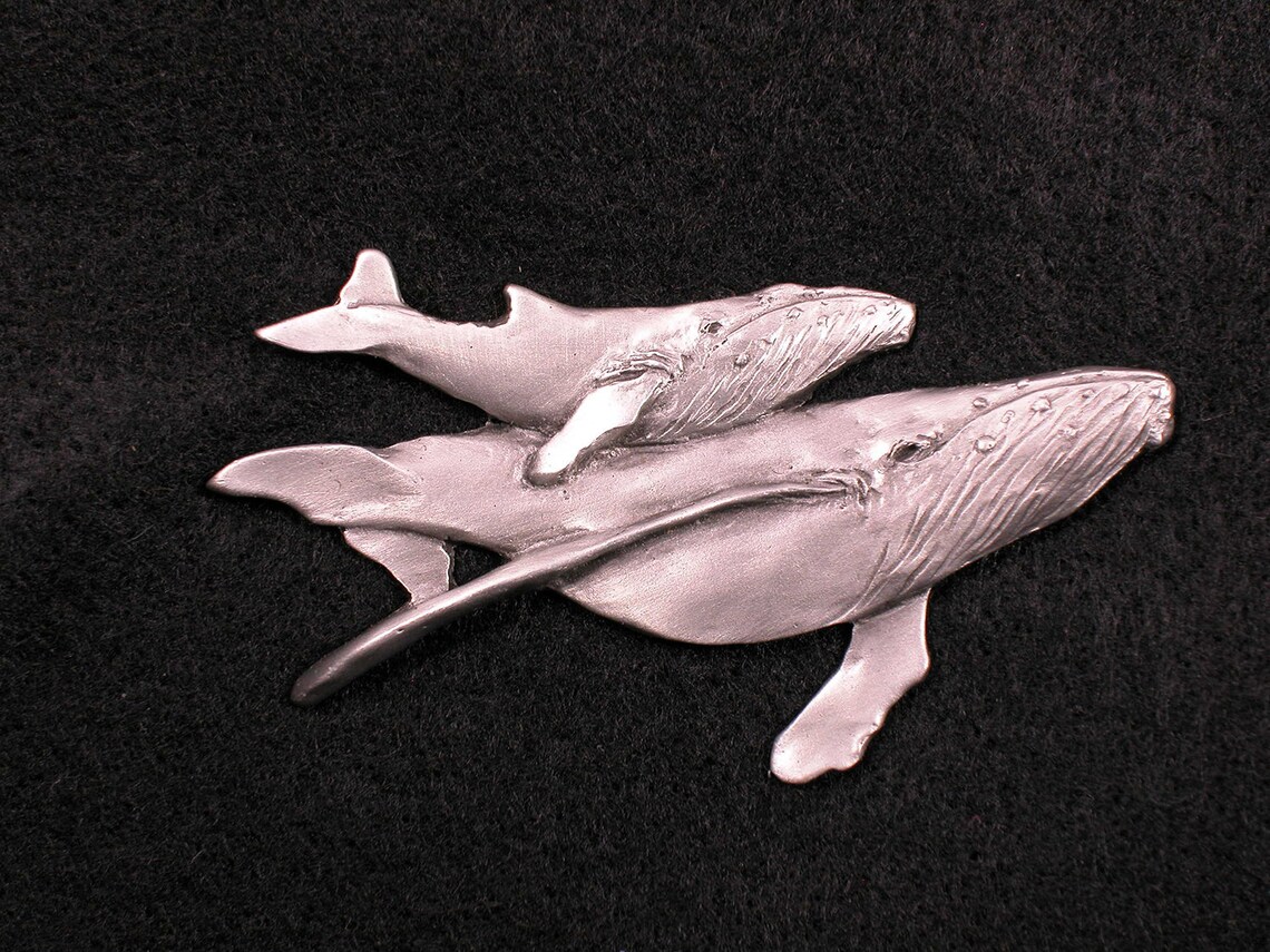 Humpback Whale Pewter Brooch by Andy Schumann