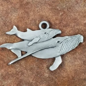 Humpback Whale Pewter Ornament by Andy Schumann