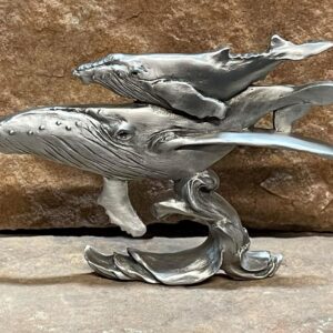Humpback Whale Pewter Sculpture by Andy Schumann