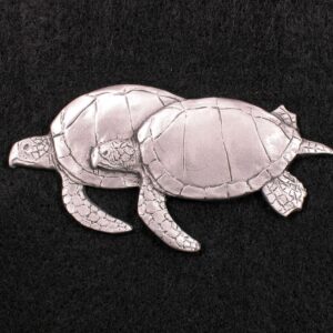 Loggerhead Sea Turtle Pewter Pin by Andy Schumann