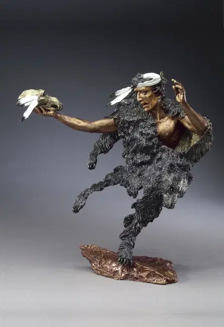 Medicine Man Bronze Sculpture by Mark Hopkins