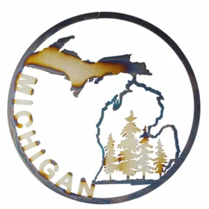 Michigan with Upper Peninsula Circle Art