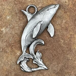Orca Whale Pewter Ornament by Andy Schumann