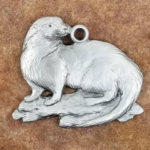 Otter Pewter Ornament by Andy Schumann