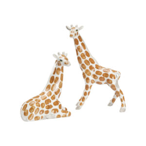 Pair of Giraffes Ceramic Figurines