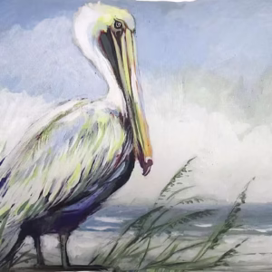 Pelican on Post Pillow