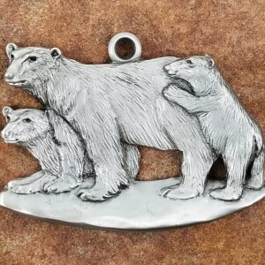 Polar Bear Pewter Ornament II by Andy Schumann