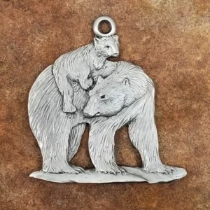 Polar Bear Pewter Ornament by Andy Schumann