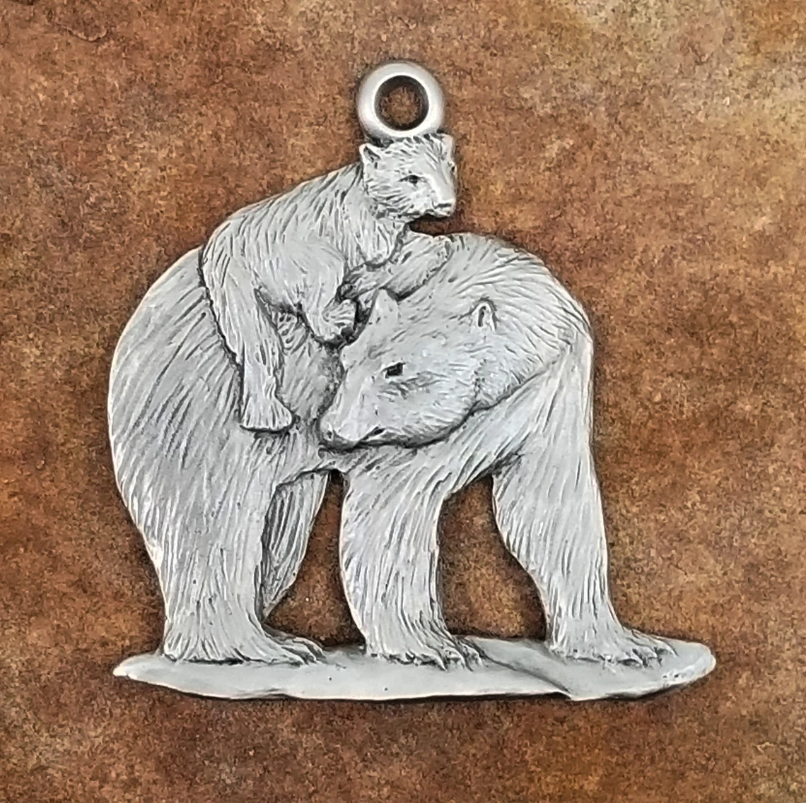 Polar Bear Pewter Ornament by Andy Schumann