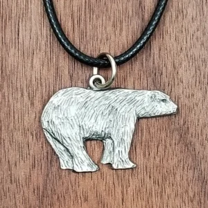 Polar Bear Pewter Pendant Necklace by Andy Schumann