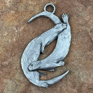 River Otter Pewter Ornament by Andy Schumann