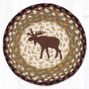 Round Printed Trivet with Moose Design 10″