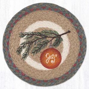 Round Printed Trivet with Ornament on Branch Design 10"