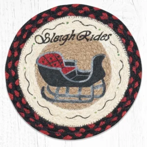 Round Printed Trivet with Sleigh Rides Design 10"