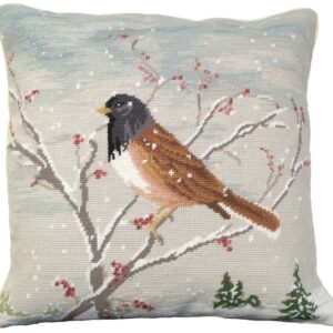 Junco 18"x18" Needlepoint Pillow