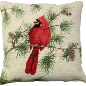 Cardinal 18"x18" Needlepoint Pillow