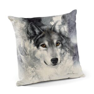 Snow Wolf - 18" Decorative Pillow