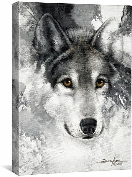 Snow Wolf - 13" x 18" Gallery Wrapped Canvas